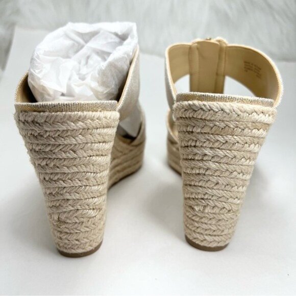 MICHAEL Michael Kors Women's Bradley Espadrille Platform Wedges Pale Gold 7M - Picture 4 of 12